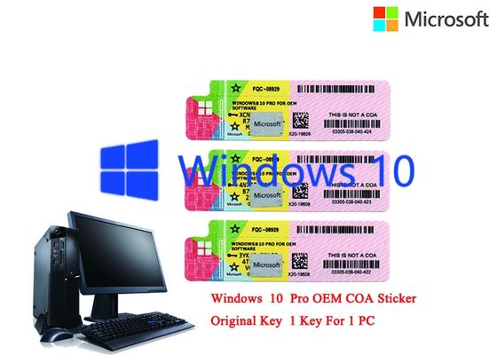 China Spanish Language Windows 10 Pro COA Sticker 32/64Bit Original Online Activation supplier