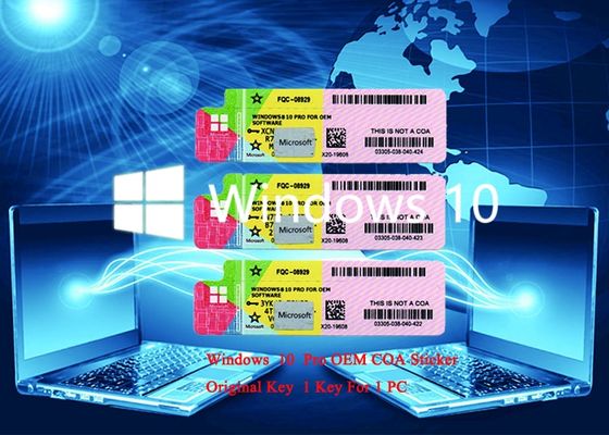 China Genuine Windows 10 Pro COA 32 bit x 64 Bit Multi Language License Version Activation supplier
