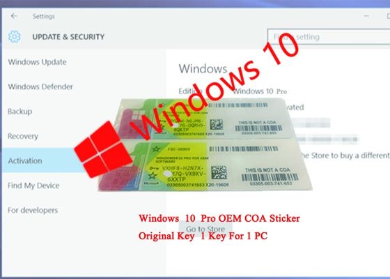 China CE Certification COA License Sticker / Windows 10 Professional Product Key supplier